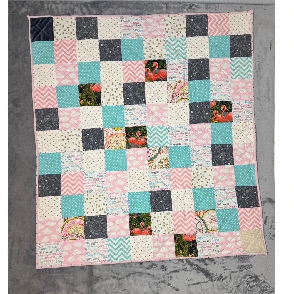Handmade baby crib quilt 33